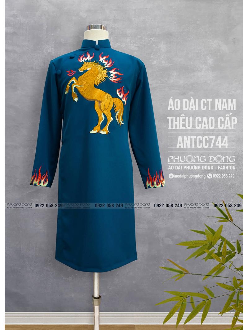 Áo Dài Cách Tân Nam Thêu Cao Cấp ANTCC744